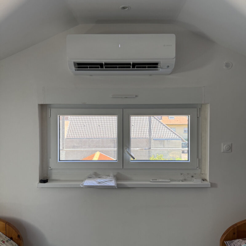 Installation Pompe-Chaleur Air-Eau Mitsubishi avec une Clim Bosch Ch&acirc;tenois Haguenau 3