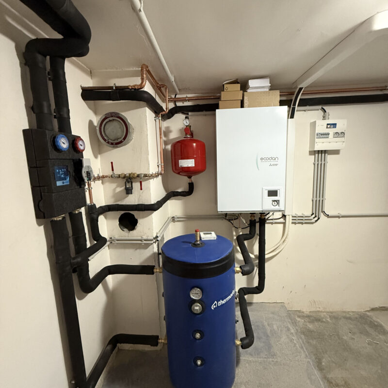 Installation Pompe-Chaleur Air-Eau Mitsubishi avec une Clim Bosch Ch&acirc;tenois Strasbourg 0