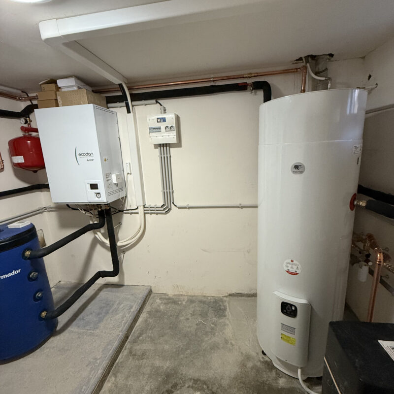 Installation Pompe-Chaleur Air-Eau Mitsubishi avec une Clim Bosch Ch&acirc;tenois Obernai 1